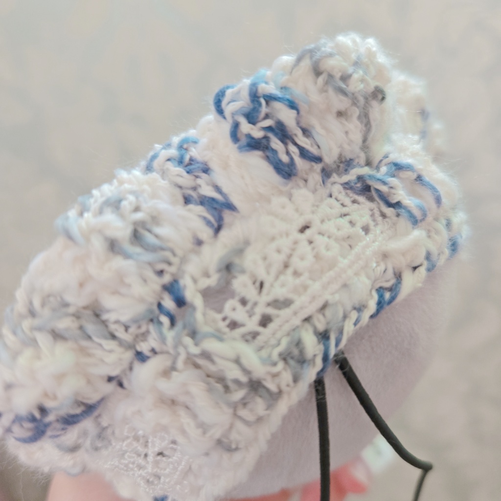 〖ぱぺ用〗ツイード風レースボンネット