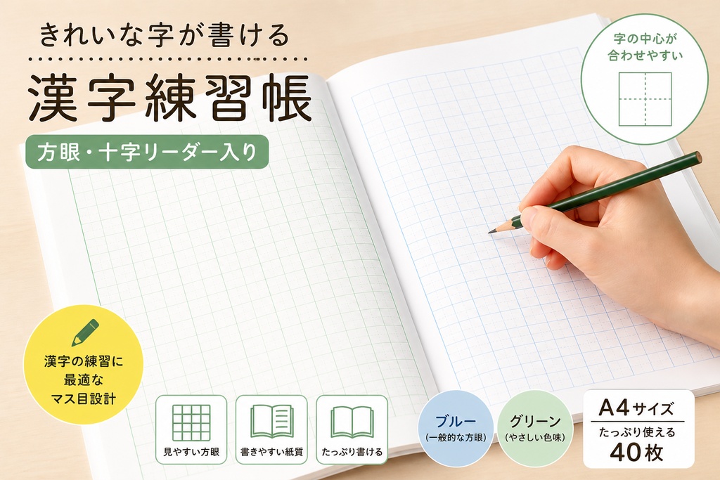 【極限の0.01mm描画】高精度レイアウト設計「漢字練習帳ジェネレーター」