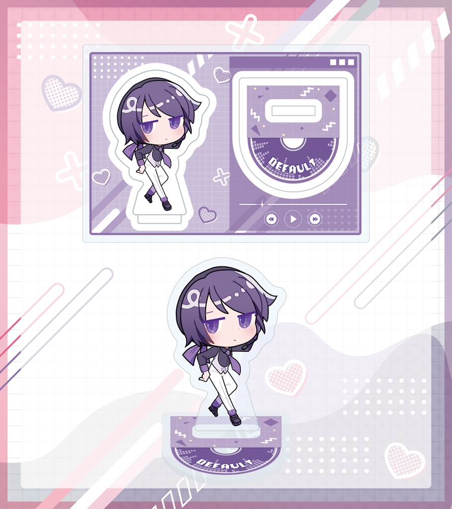 UTAU三人娘+ユフさん プレート付きミニアクリルスタンド