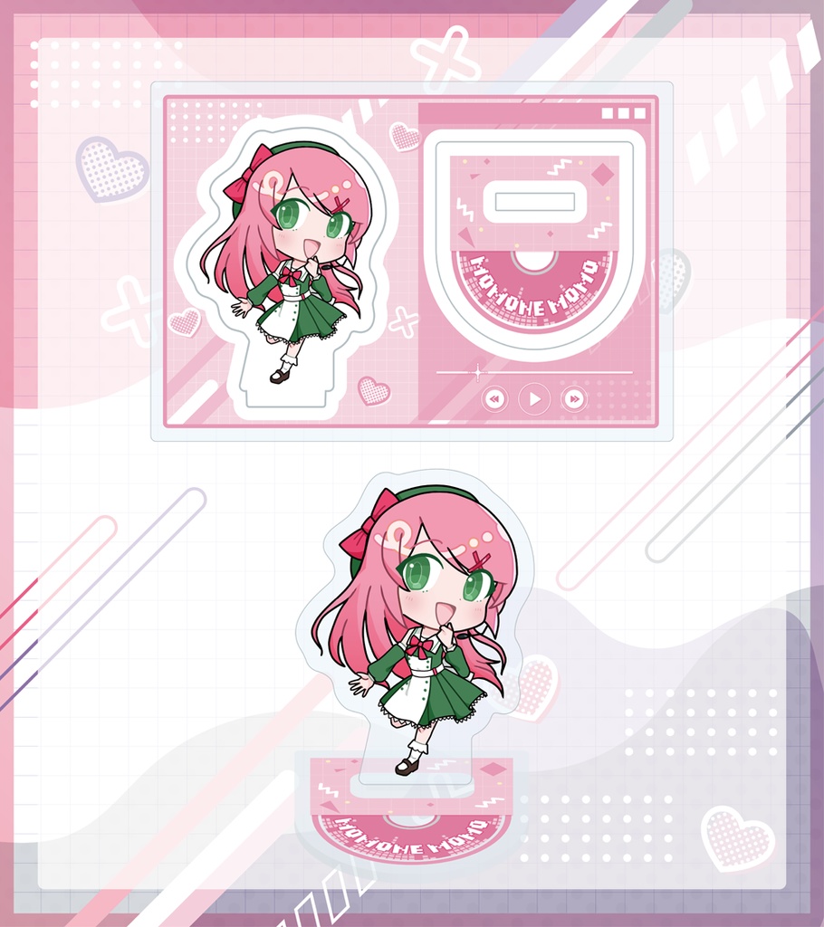 UTAU三人娘+ユフさん プレート付きミニアクリルスタンド