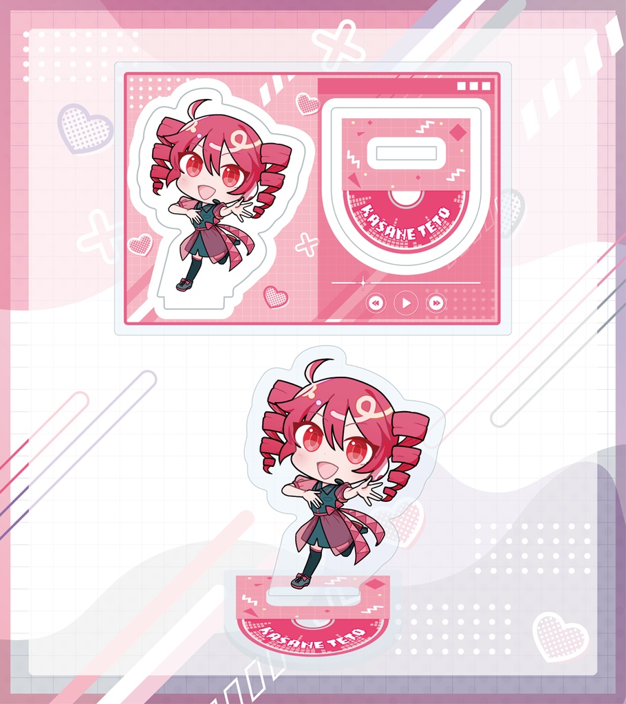 UTAU三人娘+ユフさん プレート付きミニアクリルスタンド