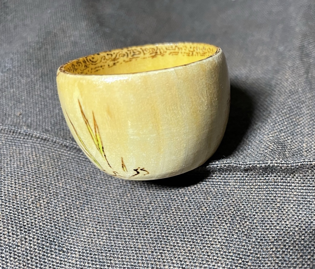 セイタカシギ 焼き絵小物入れ