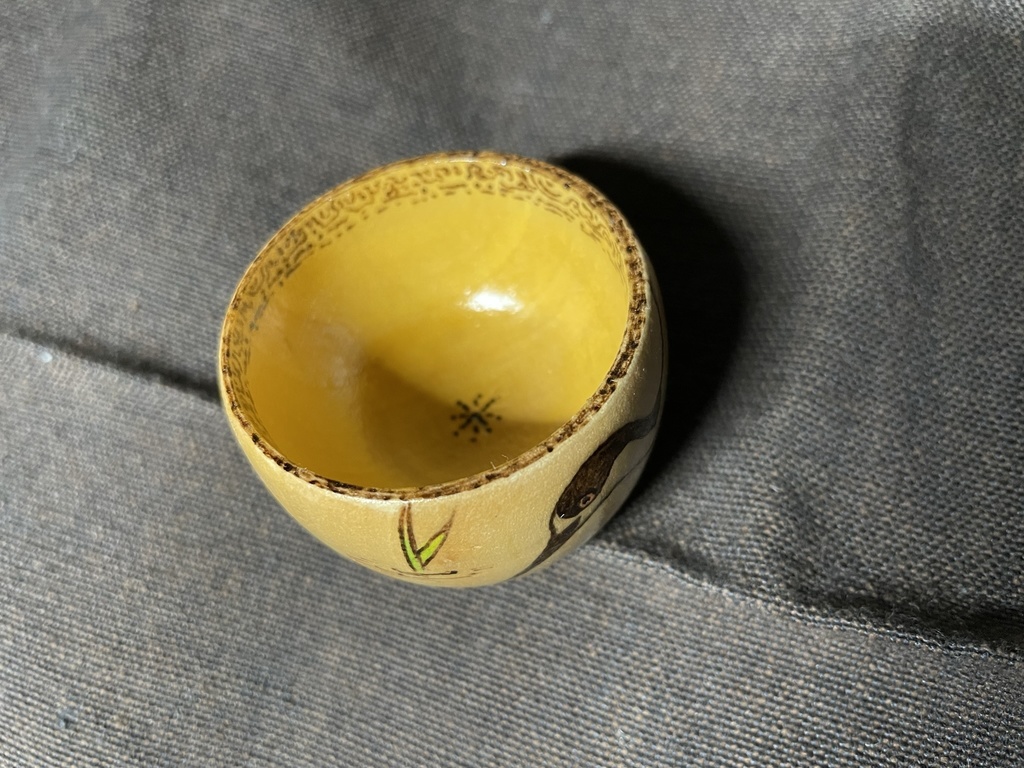 セイタカシギ 焼き絵小物入れ