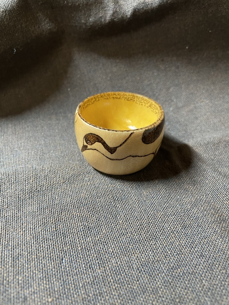 セイタカシギ 焼き絵小物入れ