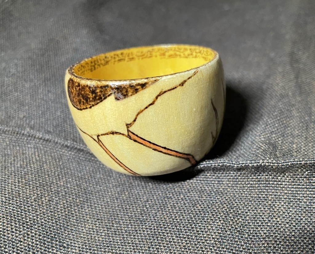 セイタカシギ 焼き絵小物入れ