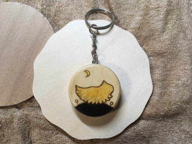 ボリビアバグくん　焼き絵キーホルダー