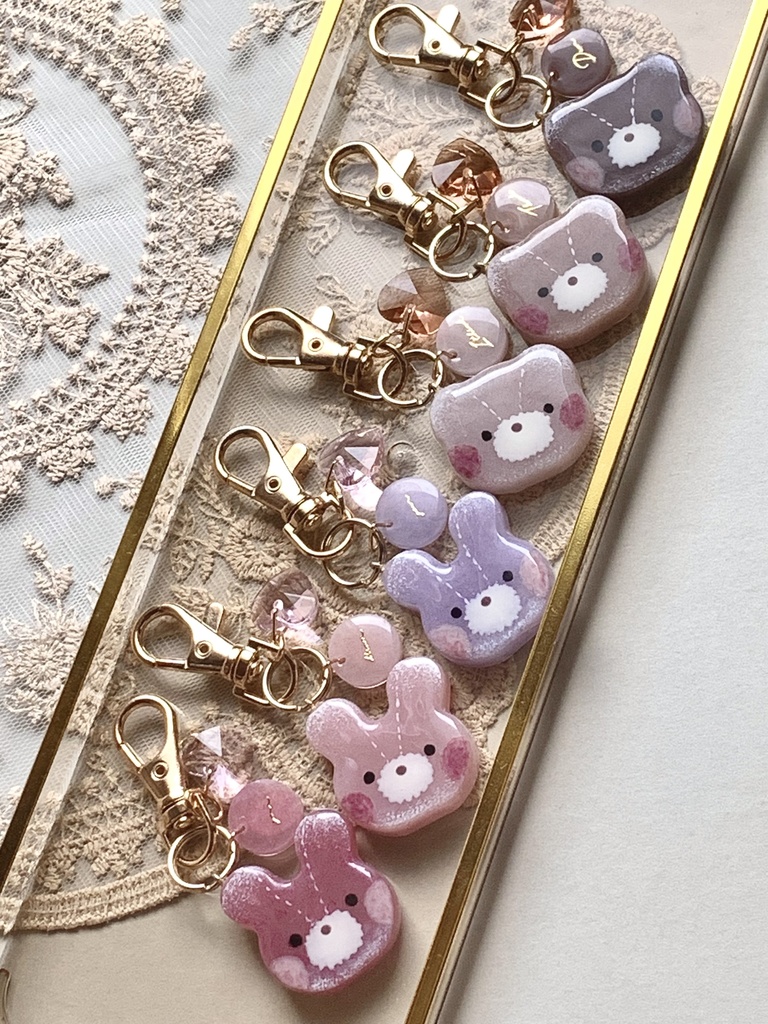 もけくま キーホルダー ホワイト