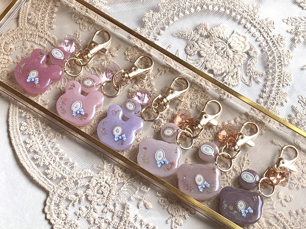 もけくま キーホルダー ホワイト