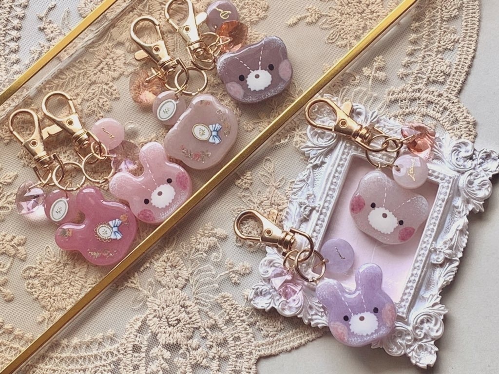 もけくま キーホルダー ホワイト