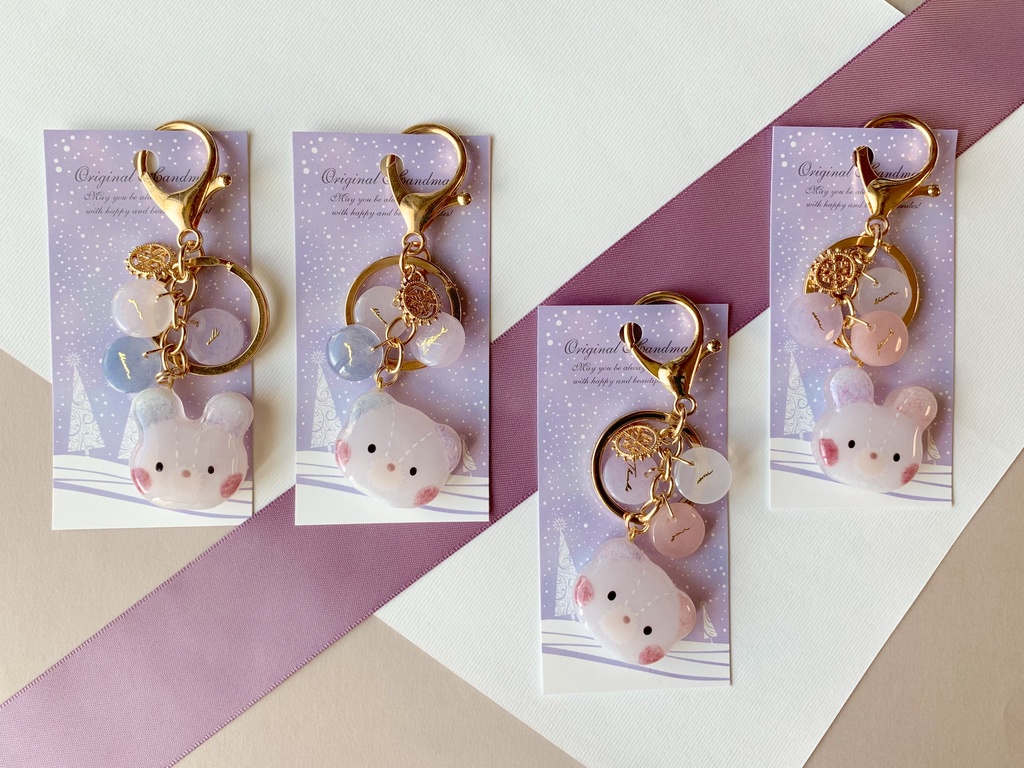 バイカラー もけくま キーホルダー