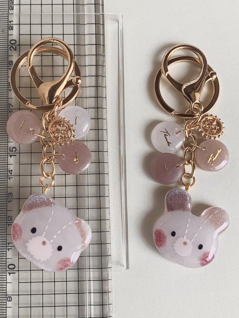 バイカラー もけくま キーホルダー