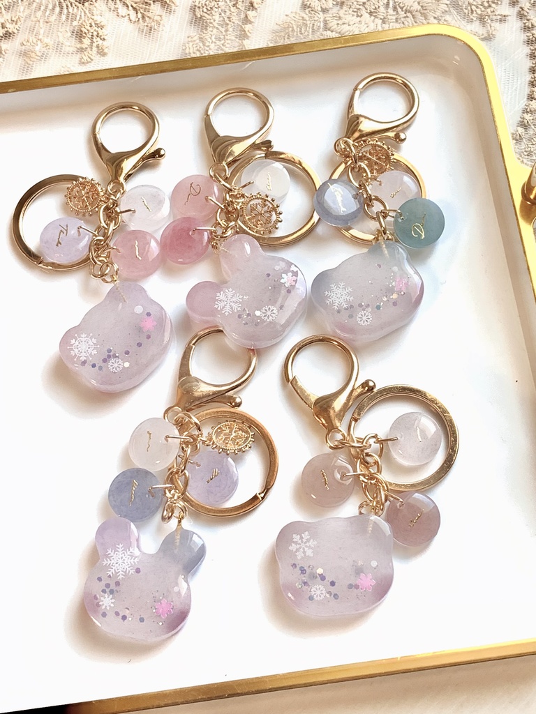 バイカラー もけくま キーホルダー