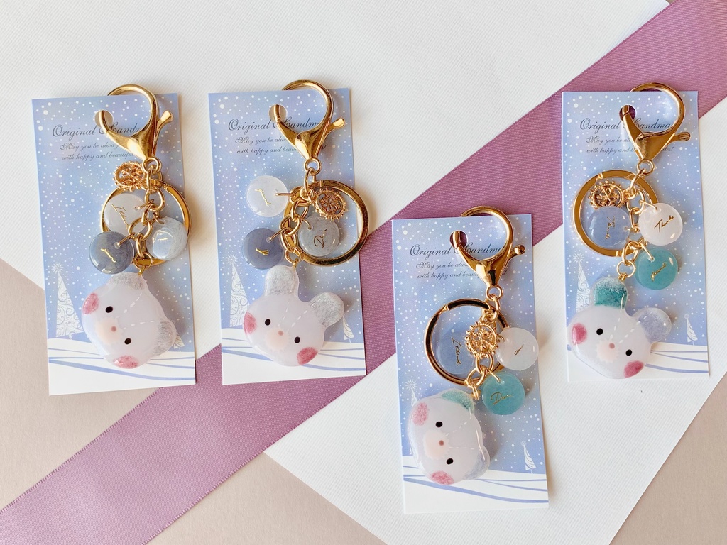 バイカラー もけくま キーホルダー