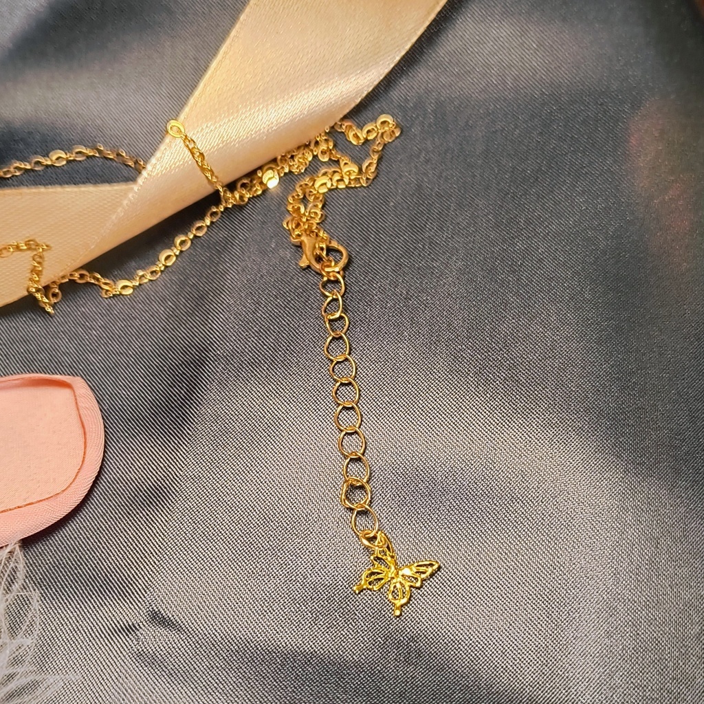 移ろう蝶と煌めく花の結晶。童磨対しのぶイメージ 長さ調節で表情が変わるハンドメイドネックレス