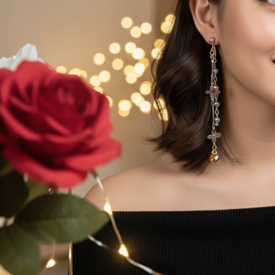 【鬼滅イメージ】霹靂の閃光・耳飾り&ネックレスセット(おまけチャーム付き)