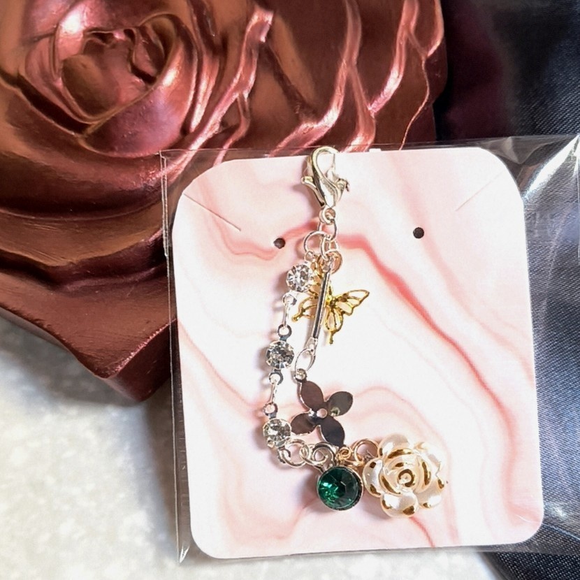 エメラルドと薔薇のアンティーク風2連ネックレス&イヤリング3点セット/海王みちる・ネプチューン風