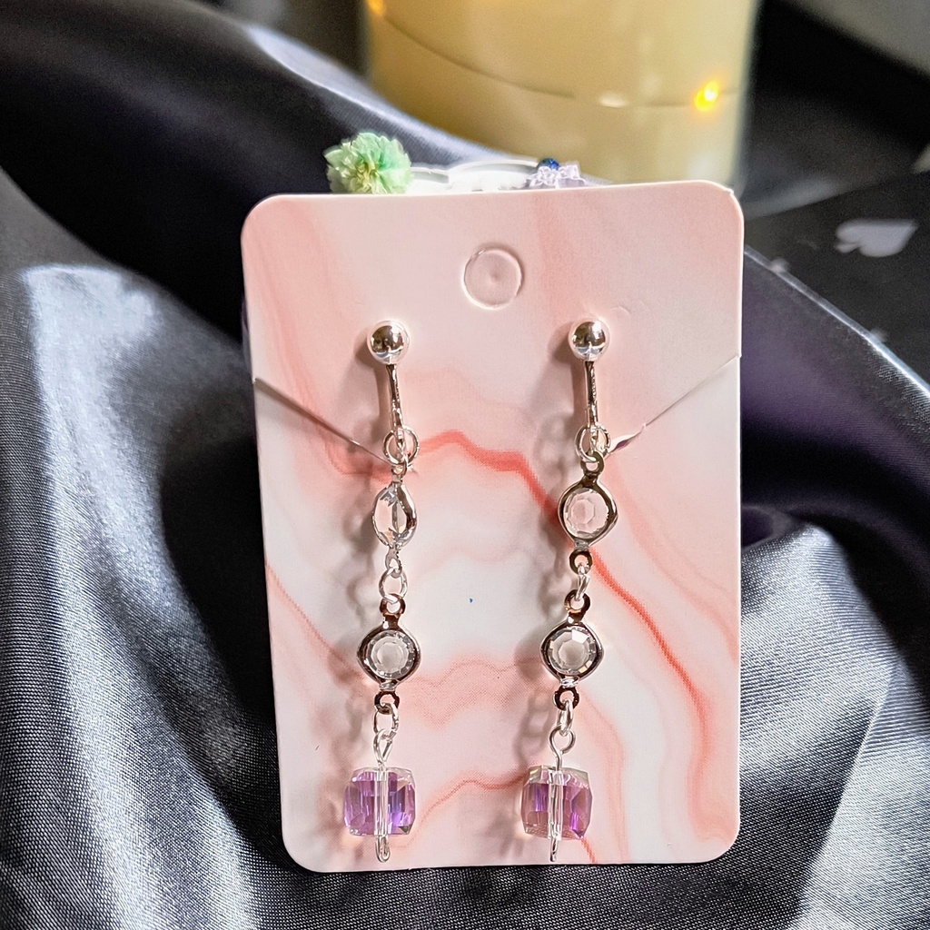 【童磨イメージ】虹色クリスタルと透過光の耳飾り・首飾りセット