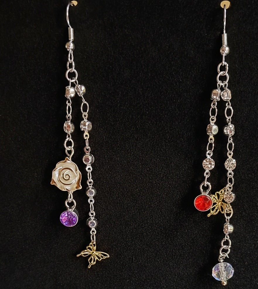 【イメージアクセサリー】氷蓮と毒花の対峙(ピアス)