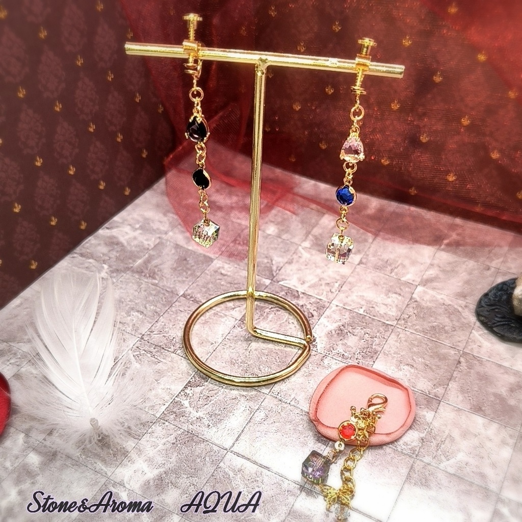 【概念】夢幻の色彩:上弦の三鬼と蟲の因縁|イヤリング&チャーム3点セット