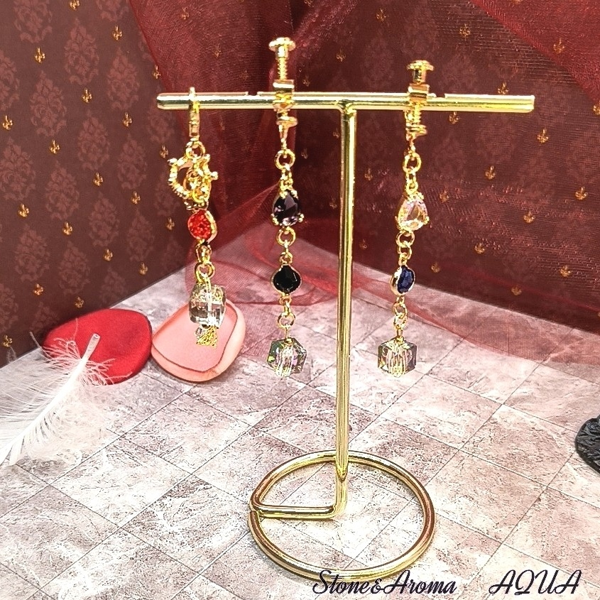 【概念】夢幻の色彩：上弦の三鬼と蟲の因縁｜イヤリング＆チャーム3点セット