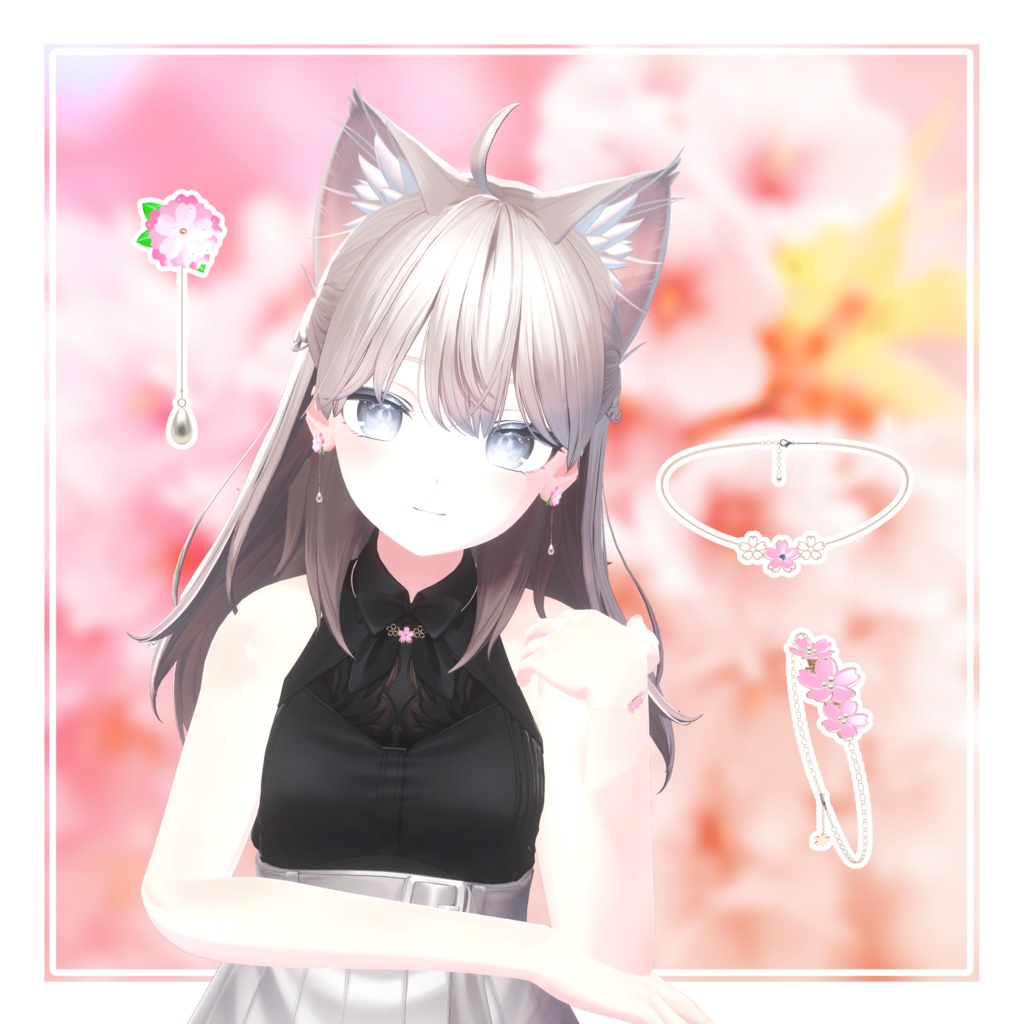 【VRChat向け】桜のアクセサリーセット【NecoMaid/マヌカ/しなの 対応!!】