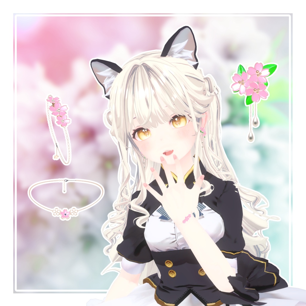 【VRChat向け】桜のアクセサリーセット【NecoMaid/マヌカ/しなの 対応!!】