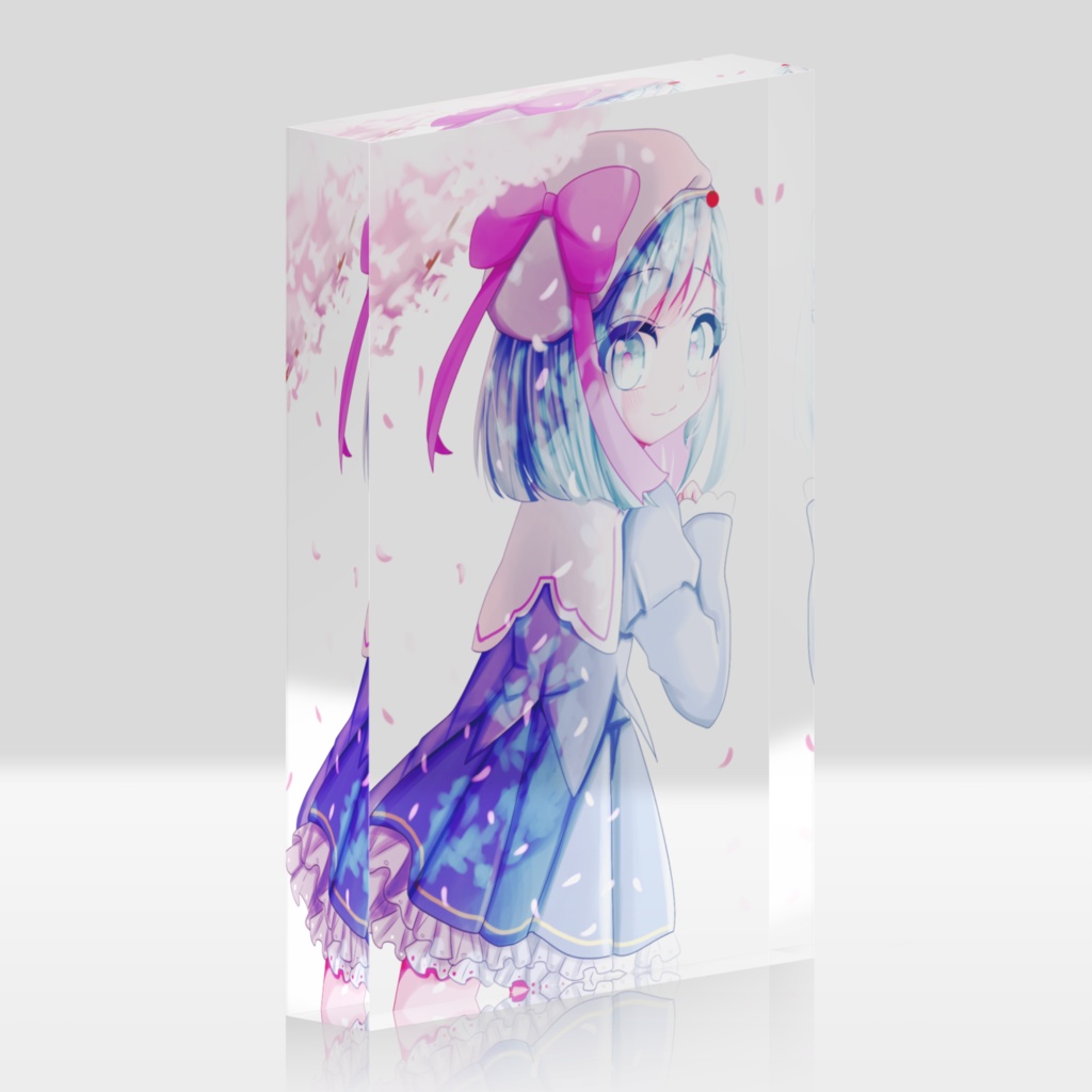 桜舞うアクリルブロック