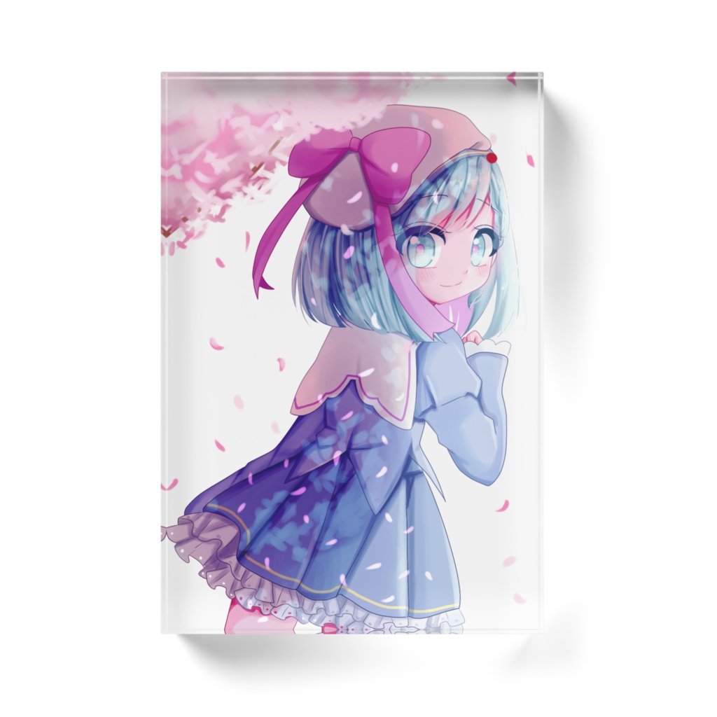 桜舞うアクリルブロック