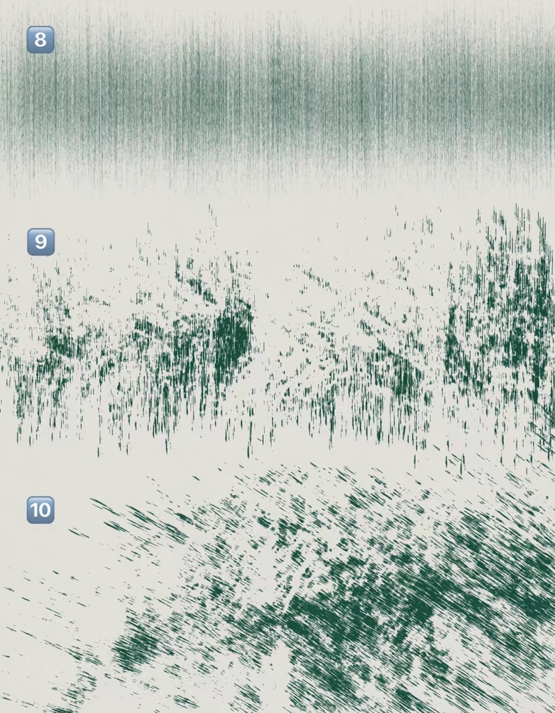 Procreateのライン効果の高密度 ブラシ12本