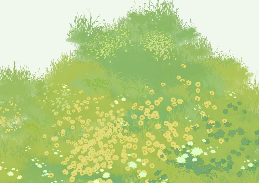 Procreateの花と草木2色 ブラシ 12本