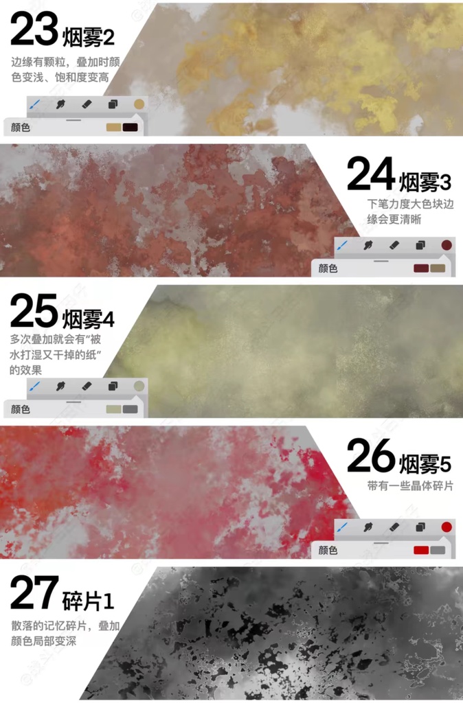 Procreateのテクスチャ ブラシ 36本