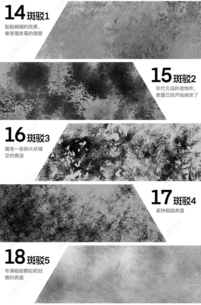 Procreateのテクスチャ ブラシ 36本