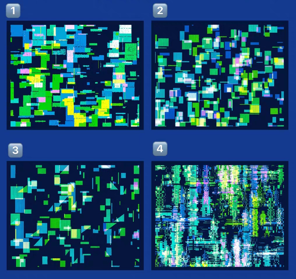 Procreateのピクセルの光沢のある破片ブラシ 16本