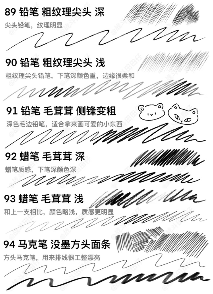 Procreateの手描きテクスチャブラシ115本