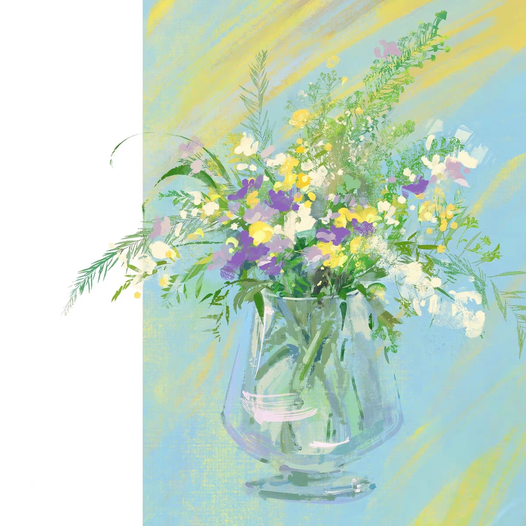 Procreateの輪郭線のある葉 混合色ブラシ 56本