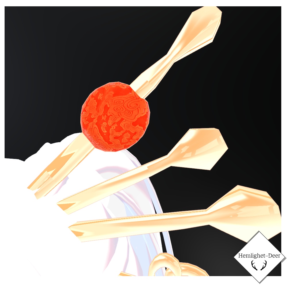 [VRChat]花魁の2色髪飾り(かんざし)【3Dモデル】 缩略图 2
