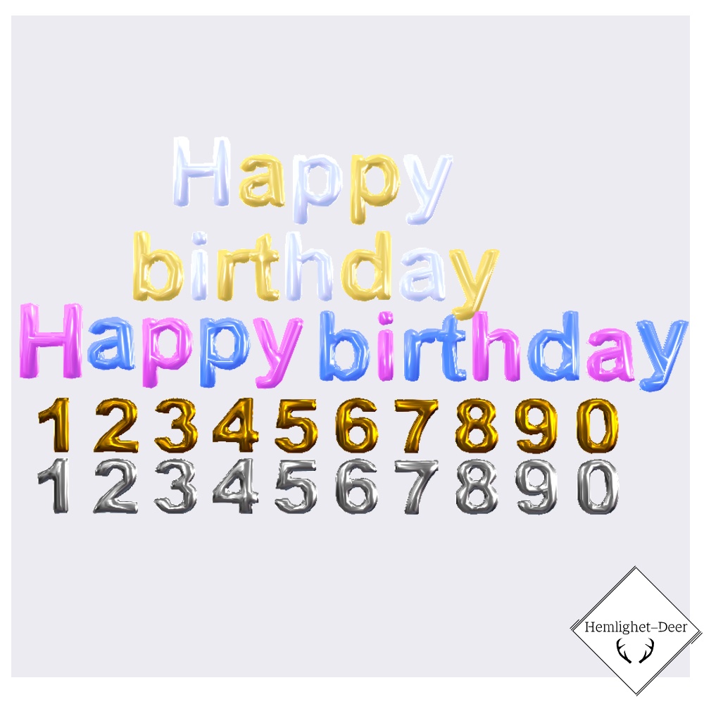 [VRChat] バルーン風Text2.Happy birthday【3Dモデル】 缩略图 2
