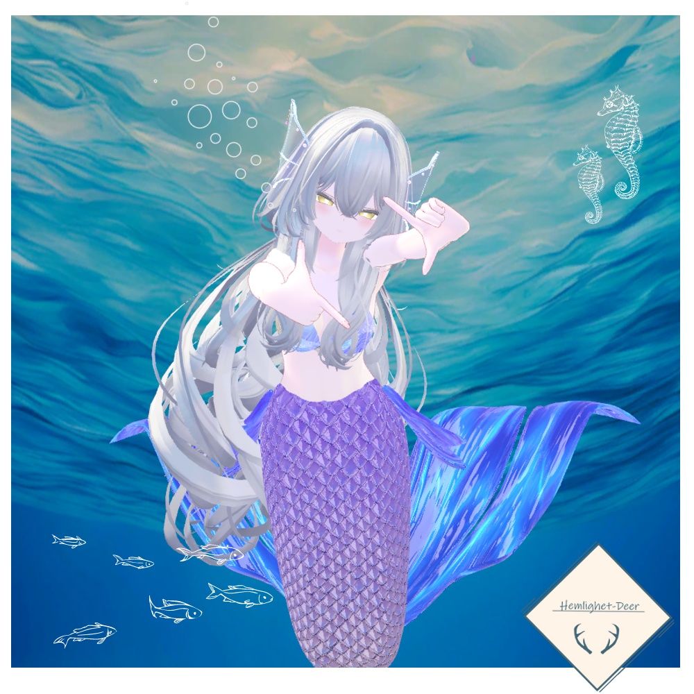 [VRChat] Lorelei.FIN.V2(人魚)のお耳【3Dモデル】 缩略图 2