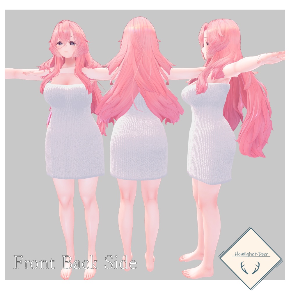 [VRChat]シェイプキー付_温泉タオル(3種類)_[対応:3アバタ]【3Dモデル】 缩略图 15