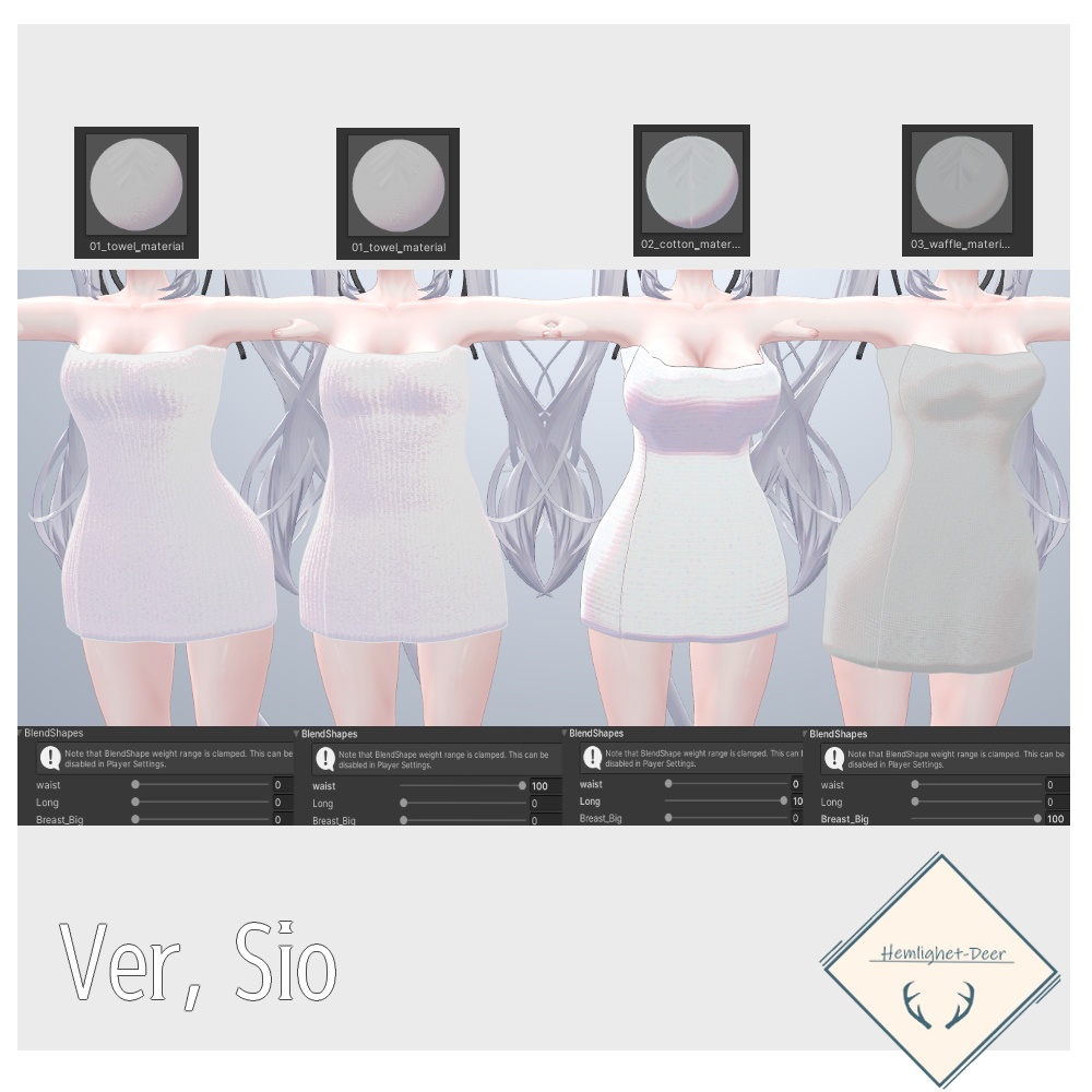 [VRChat]シェイプキー付_温泉タオル(3種類)_[対応:3アバタ]【3Dモデル】 缩略图 10