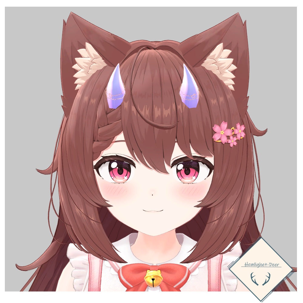 [VRChat] 悪魔っ子のツノ/Short Horn 3Dモデル】 缩略图 8