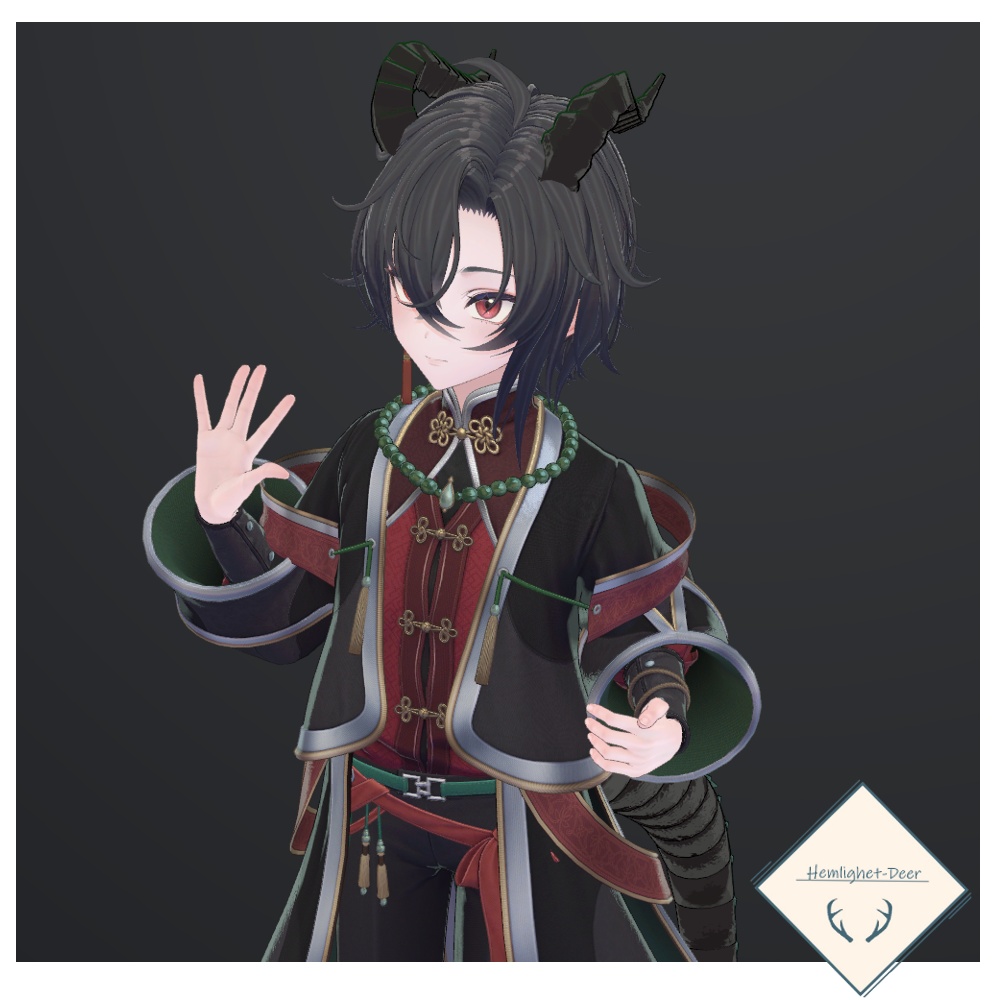 [VRChat] 龍化(角2種＋尻尾) for墨惺【3Dモデル】 缩略图 3