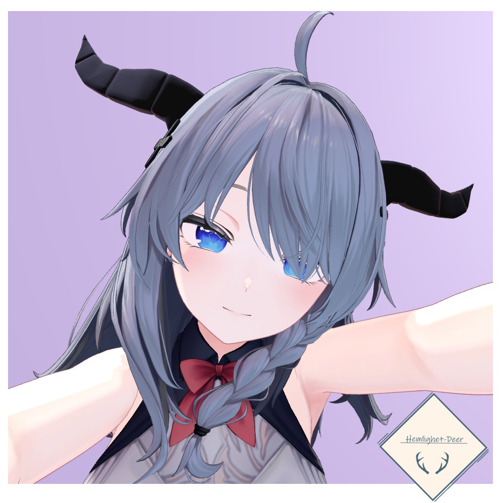 [VRChat] ツノ(対応:5アバタ)_どっかの紐ひっかけてきちゃった系【3Dモデル】 缩略图 3