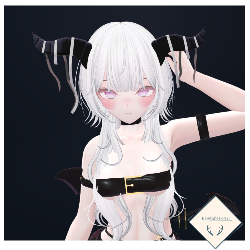 [VRChat] ツノ(対応:5アバタ)_どっかの紐ひっかけてきちゃった系【3Dモデル】 缩略图 4