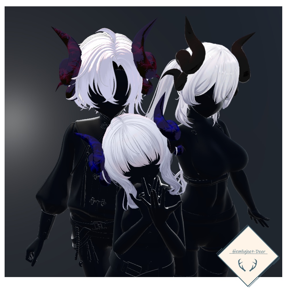 [VRChat] Double Horns (対応:6アバター)【3Dモデル】 缩略图 12
