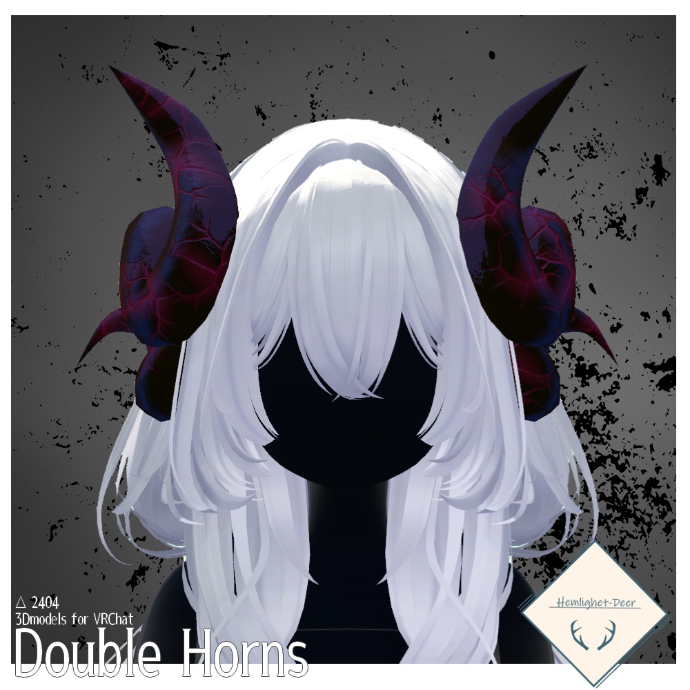 [VRChat] Double Horns (対応:6アバター)【3Dモデル】