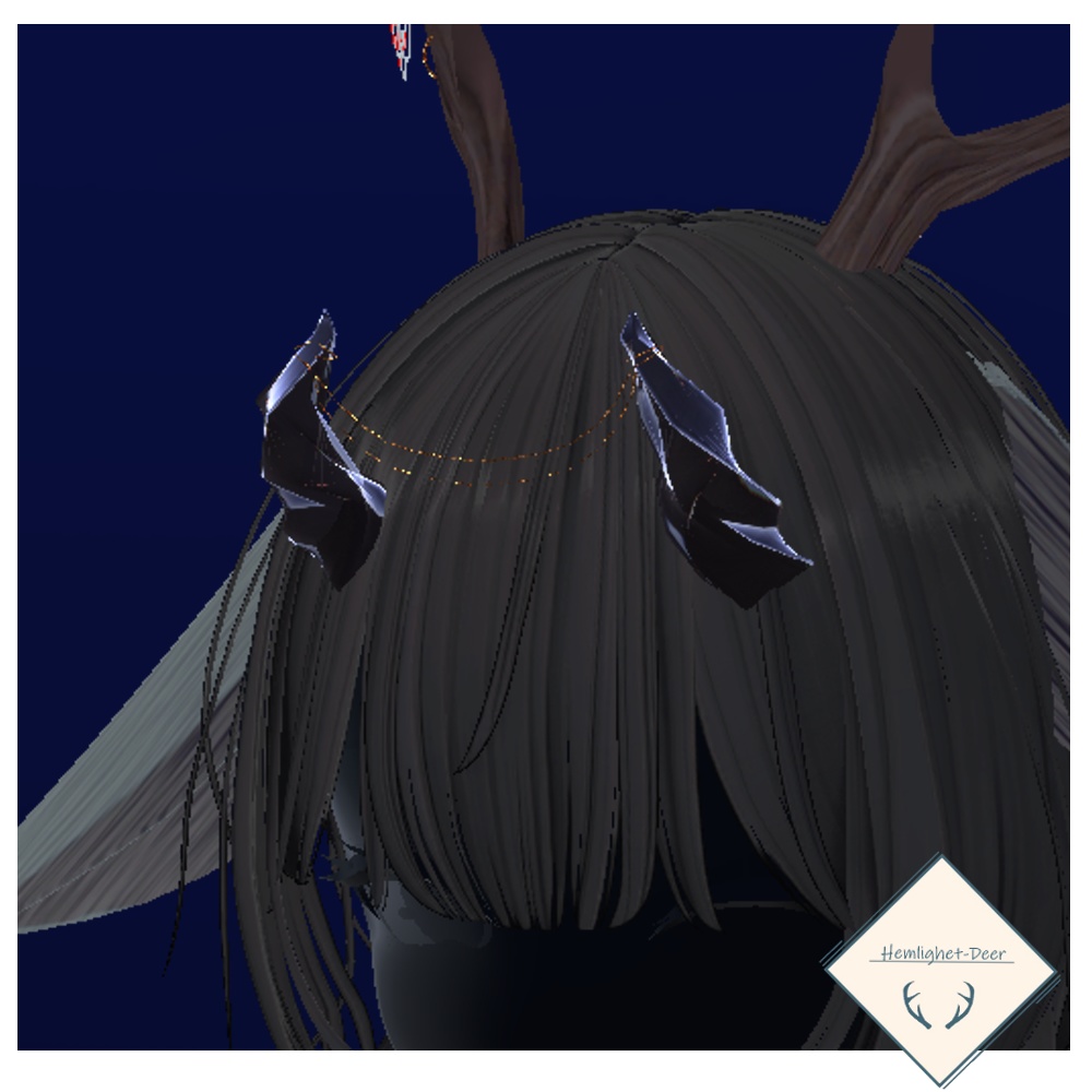 [VRChat]Jackalope化_ツノx2/尻尾/たれ耳(5アバタ対応)【3Dモデル】 缩略图 5