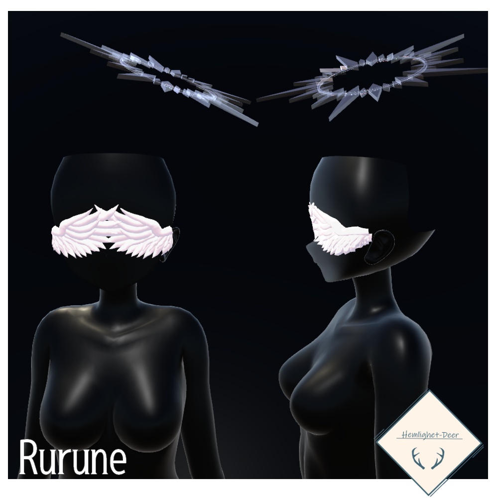 [VRChat] Feather Eye Mask(ヘイロー付) (3Avatart対応/MA可)【3Dモデル】 缩略图 5