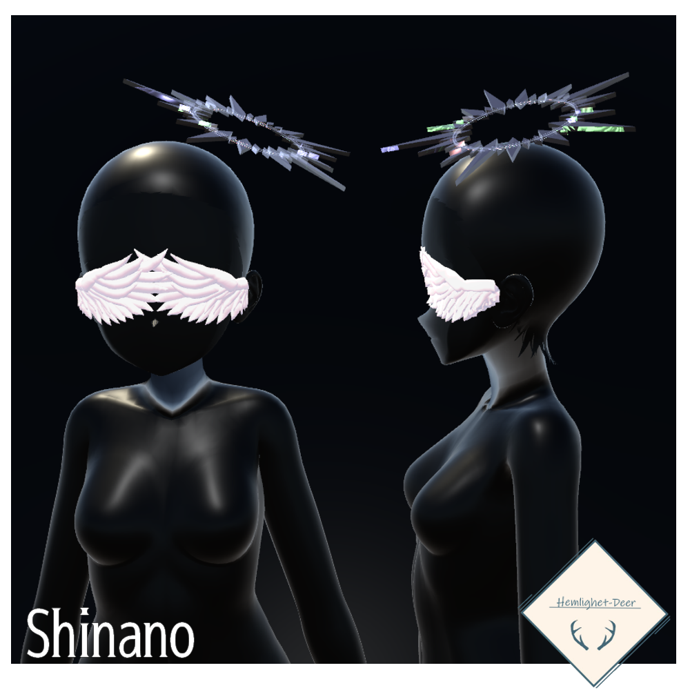 [VRChat] Feather Eye Mask(ヘイロー付) (3Avatart対応/MA可)【3Dモデル】 - Hemlighet ...