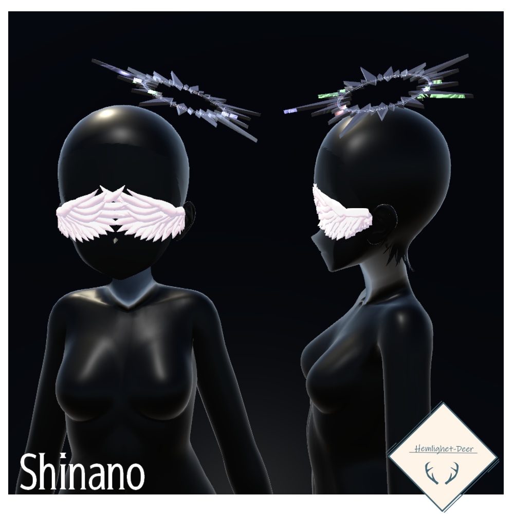 [VRChat] Feather Eye Mask(ヘイロー付) (3Avatart対応/MA可)【3Dモデル】 缩略图 4